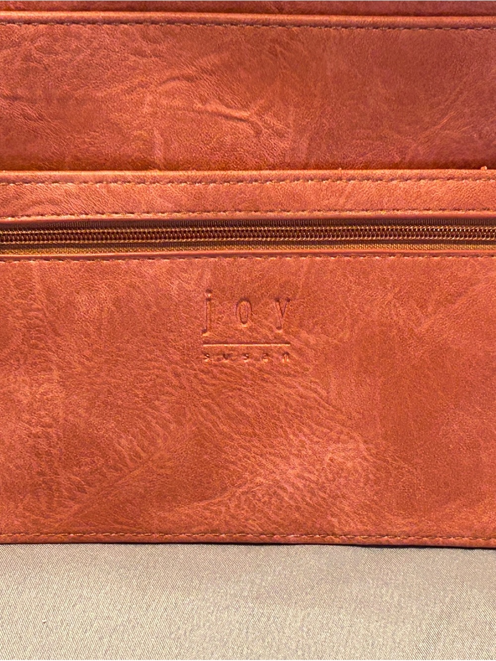 Joy Susan Pebbled Leather Clutch in Melon